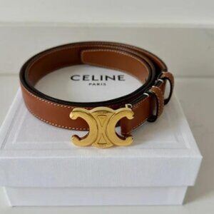 Celine | Accessories | Celine Brown Leather Belt With Iconic 